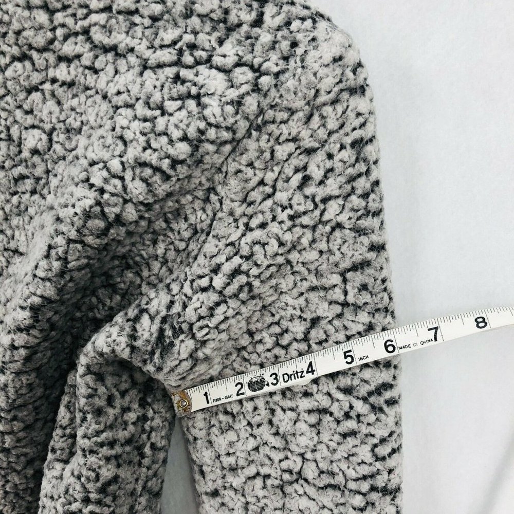 Weatherproof Vintage Womens Small Gray Faux Sherpa Fleece 1/4 Zip Pullover Lined - Picture 12 of 12